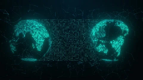 Network Data Transfer Technology Flow Video Animated Background Stock Footage 335795363