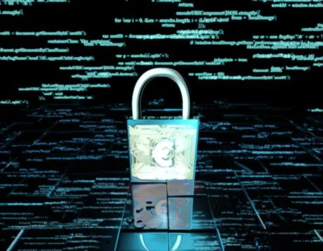 Network data transmission and lock, Euro, security protection Stock Illustration