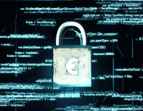 Network data transmission and lock, Euro, security protection Stock Illustration