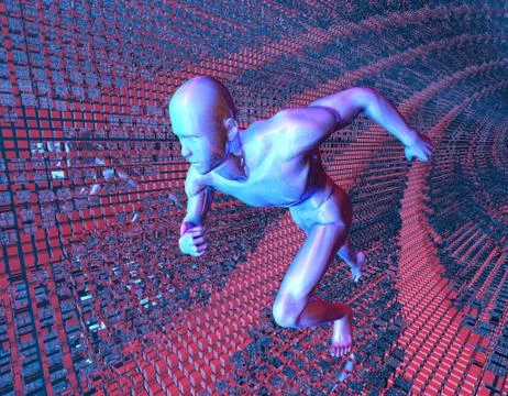 Network data transmission for people running in digital channels Stock Illustration