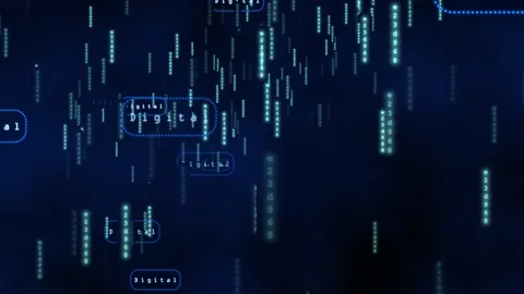Network data travels in cyberspace on blue background Stock Footage 222751035