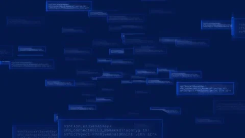 Network data travels in cyberspace on dark background Stock Footage 222993417