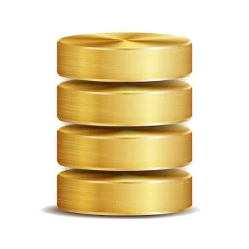 Network Database Disc Icon Vector. Realistic Illustration Of Computer Hard Disk 스톡 일러스트