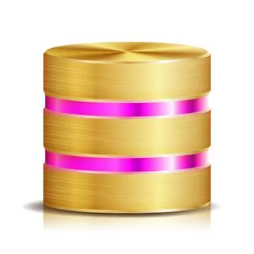 Network Database Disc Icon Vector. Realistic Illustration Of Computer Hard Disk Stockillustratie