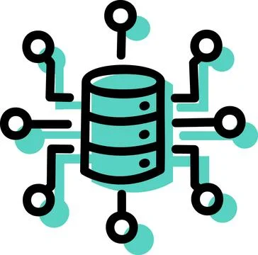 Network database icon with server nodes イラスト素材