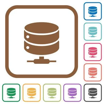 Network database icons simple icons Stock Illustration
