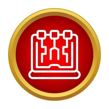 Network database infrastructure on laptop screen icon イラスト素材