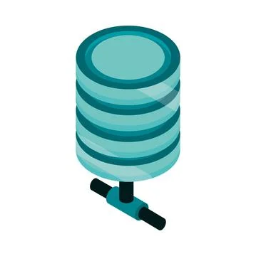 Network database isometric Stock Illustration