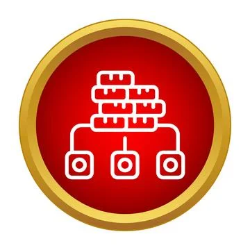 Network database server connection data nodes icon Illustrazione stock