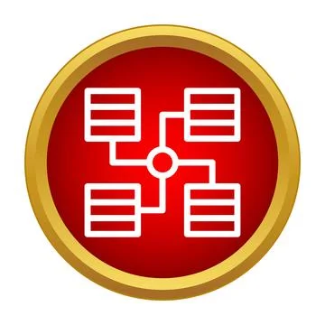 Network database server data storage connection icon Ilustración de archivo