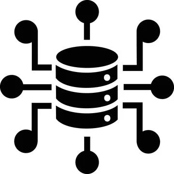Network database server storage technology icon Stock Illustration