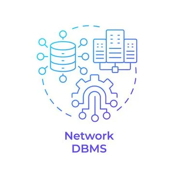 Network dbms blue gradient concept icon Stock Illustration