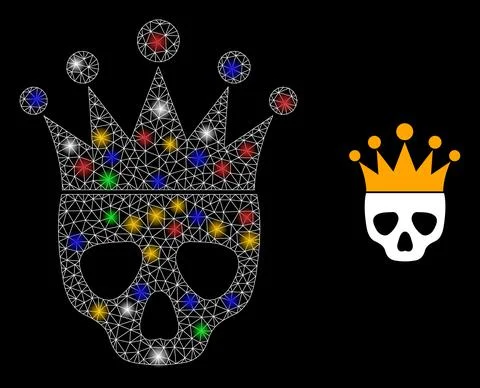 Network Dead King Glare Icon with Colorful Glare Spots Stock Illustration