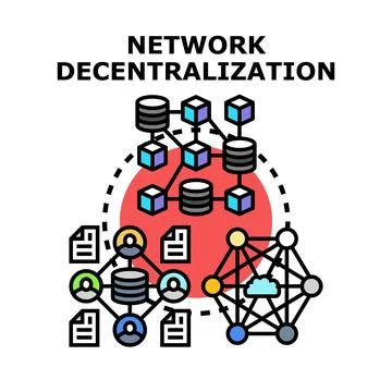 Network decentralization concept creating distributed digital connections Stock Illustration