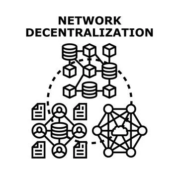 Network decentralization concept creating distributed digital connections Stock Illustration