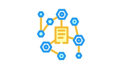 Network decentralized application color icon animation Stock Footage 327259613