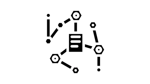 Network decentralized application glyph icon animation Stock Footage 326735338