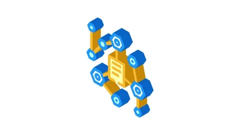Network decentralized application isometric icon animation Stock Footage 327280504
