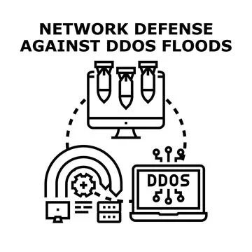 Network defense against distributed denial of service floods Stock Illustration