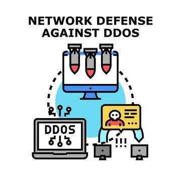 Network defense against distributed denial of service attack Stock Illustration
