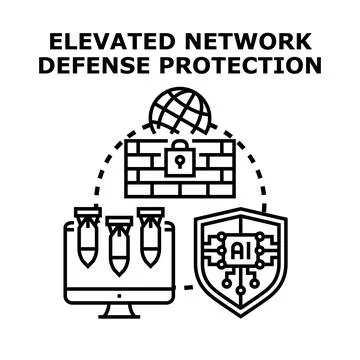 Network defense protection system utilizing artificial intelligence and a fir 库存插图