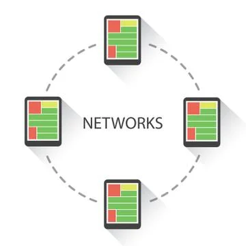 Network Design Concept With Tablets Stock Illustration