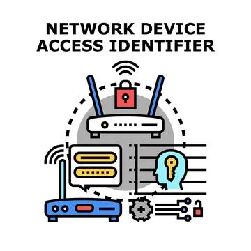 Network device access identifier concept illustration Stock Illustration