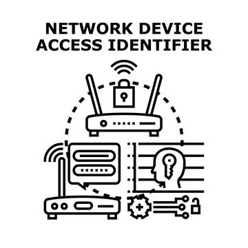 Network device access identifier concept illustration Stock Illustration