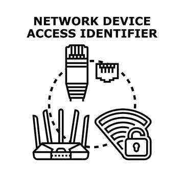 Network device access identifying concept with internet connection Stock-Illustration