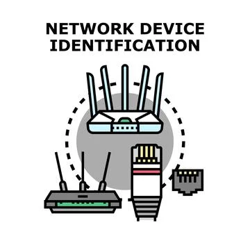 Network device identification concept with internet router Stock Illustration