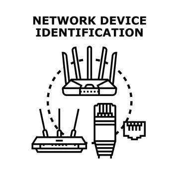 Network device identification concept with internet router Stock Illustration