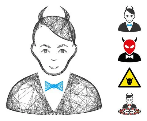 Network Devil Vector Mesh Illustrazione stock