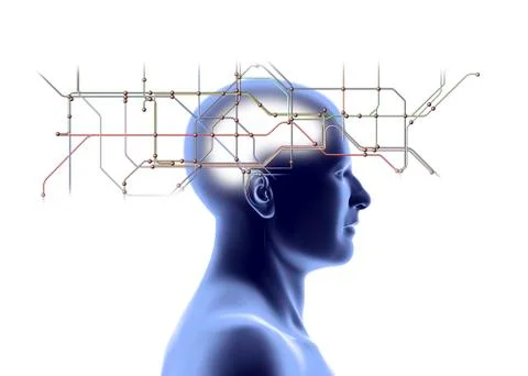 Network diagram and head Illustrazione stock