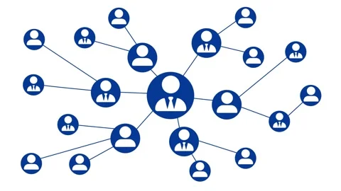 Network Diagram with Connected User Icons Animation Stock Footage 317861750