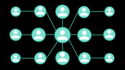 Network diagram with interconnected user icons animation Stock Footage 315192234