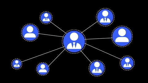 Network Diagram with User Icons Animation, Minimalist People Icon Connection Video stock 314657920