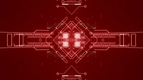 Network Digital Hi Tech Tehnology Sci-Fi Cyber Tunnel Loop Background. Stock Footage 129608491