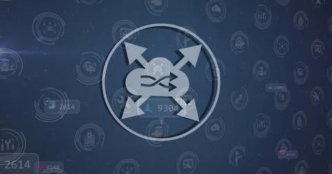 Network of digital icon and multiple speech bubbles with increasing numbers Stock Photos