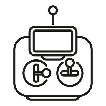 Network digital map drone icon outline vector. Aerial secure view Stockillustratie