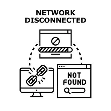 Network disconnected concept with internet connection error Stockillustratie