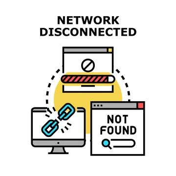 Network disconnected concept with internet connection error イラスト素材