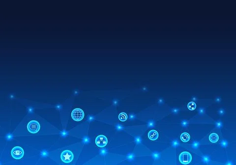 Network that distributes data through smart technology. To do business conv.. Illustration