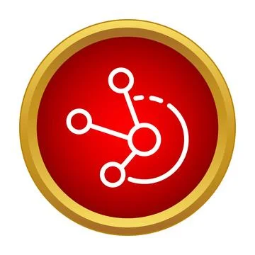 Network distributing data creating connections in red circle 스톡 일러스트