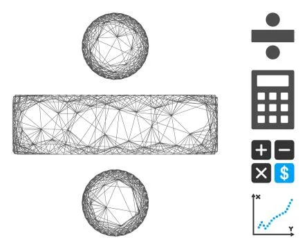 Network Divide Math Operation Vector Mesh Illustration
