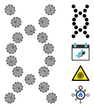 Network DNA Helix Vector Mesh 스톡 일러스트