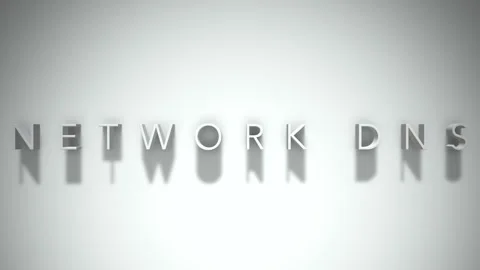 Network dns 3D title animation with shadows on a white background Stock Footage 297012366