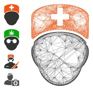 Network Doctor Head Vector Mesh イラスト素材