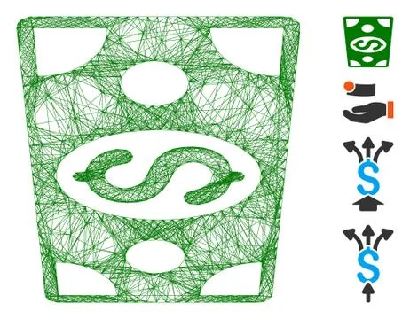 Network Dollar Banknote Vector Mesh イラスト素材
