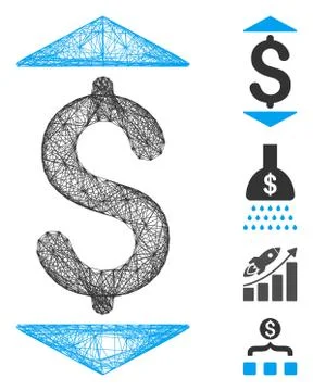 Network Dollar up Down Vector Mesh Stockillustratie