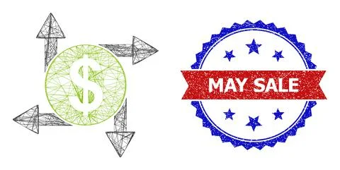 Network Dollar Transactions Web Mesh and Unclean Bicolor May Sale Seal Stock Illustration